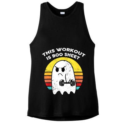 Funny This Workout Is Boo Sheet Halloween Ghost Exercise Gym Ladies PosiCharge Tri-Blend Wicking Tank