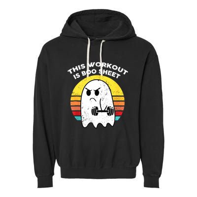 Funny This Workout Is Boo Sheet Halloween Ghost Exercise Gym Garment-Dyed Fleece Hoodie
