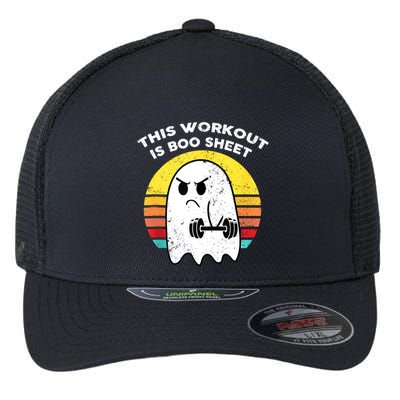 Funny This Workout Is Boo Sheet Halloween Ghost Exercise Gym Flexfit Unipanel Trucker Cap