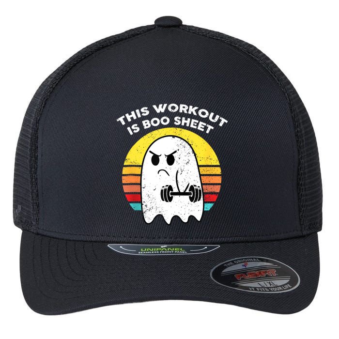 Funny This Workout Is Boo Sheet Halloween Ghost Exercise Gym Flexfit Unipanel Trucker Cap