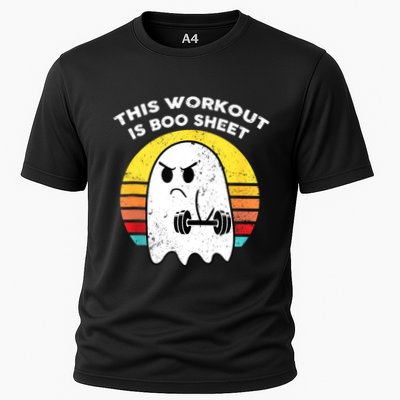 Funny This Workout Is Boo Sheet Halloween Ghost Exercise Gym Performance Shirt