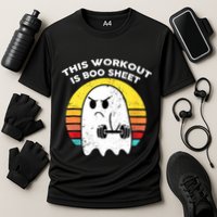 Funny This Workout Is Boo Sheet Halloween Ghost Exercise Gym Performance Shirt