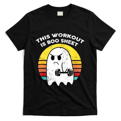 Funny This Workout Is Boo Sheet Halloween Ghost Exercise Gym T-Shirt