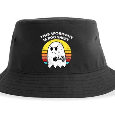 Funny This Workout Is Boo Sheet Halloween Ghost Exercise Gym Sustainable Bucket Hat
