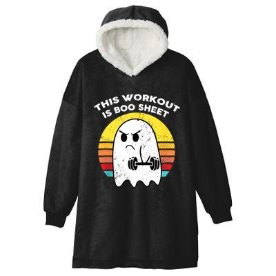 Funny This Workout Is Boo Sheet Halloween Ghost Exercise Gym Hooded Wearable Blanket