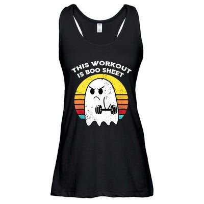 Funny This Workout Is Boo Sheet Halloween Ghost Exercise Gym Ladies Essential Flowy Tank