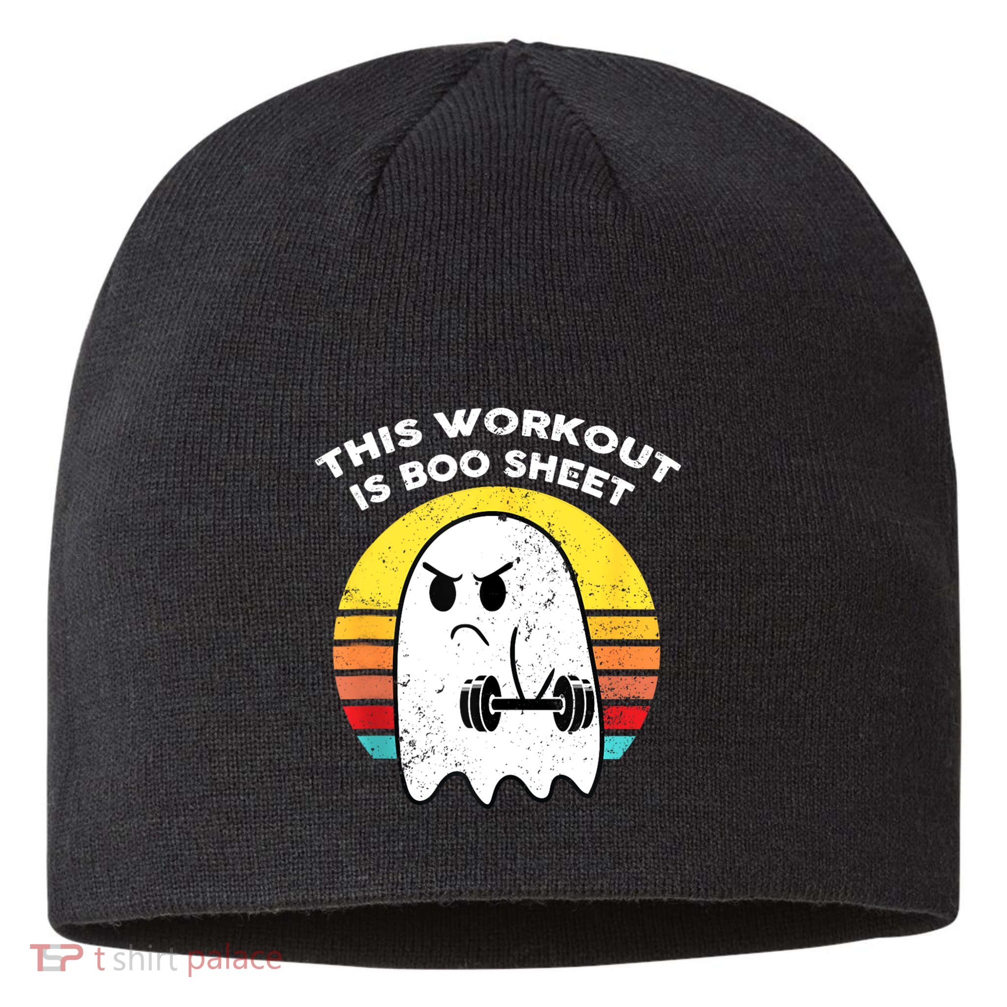 Funny This Workout Is Boo Sheet Halloween Ghost Exercise Gym Sustainable Beanie