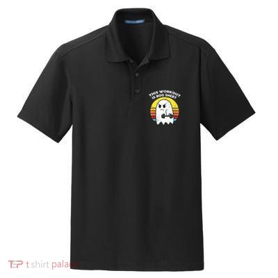Funny This Workout Is Boo Sheet Halloween Ghost Exercise Gym Dry Zone Grid Polo