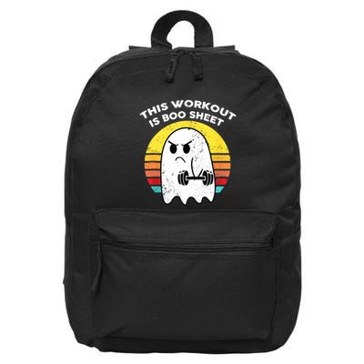 Funny This Workout Is Boo Sheet Halloween Ghost Exercise Gym 16 in Basic Backpack