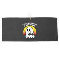 Funny This Workout Is Boo Sheet Halloween Ghost Exercise Gym Large Microfiber Waffle Golf Towel