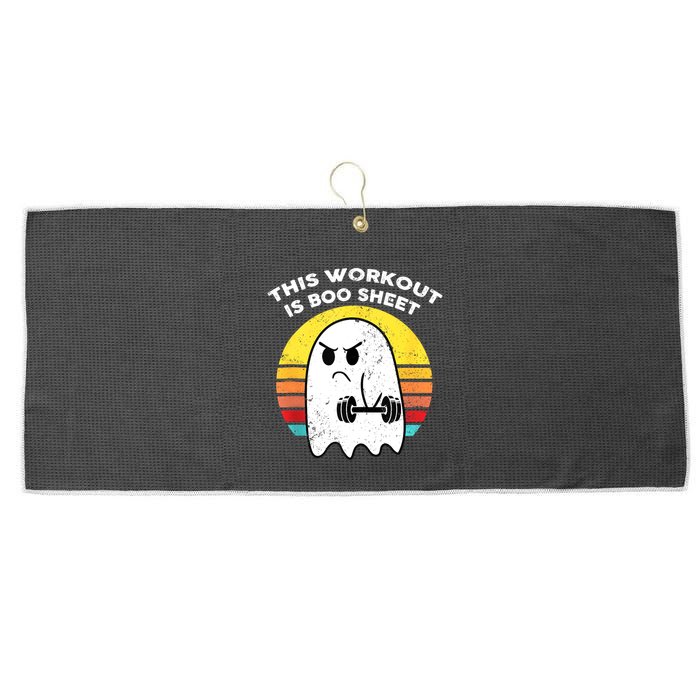 Funny This Workout Is Boo Sheet Halloween Ghost Exercise Gym Large Microfiber Waffle Golf Towel