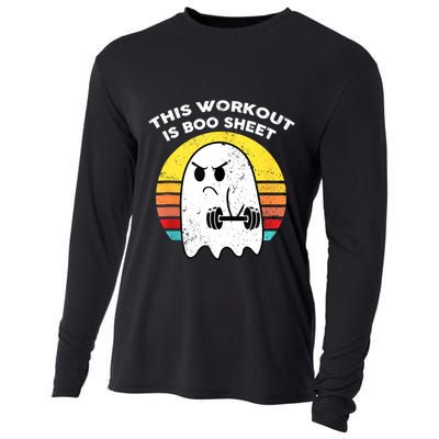 Funny This Workout Is Boo Sheet Halloween Ghost Exercise Gym Cooling Performance Long Sleeve Crew