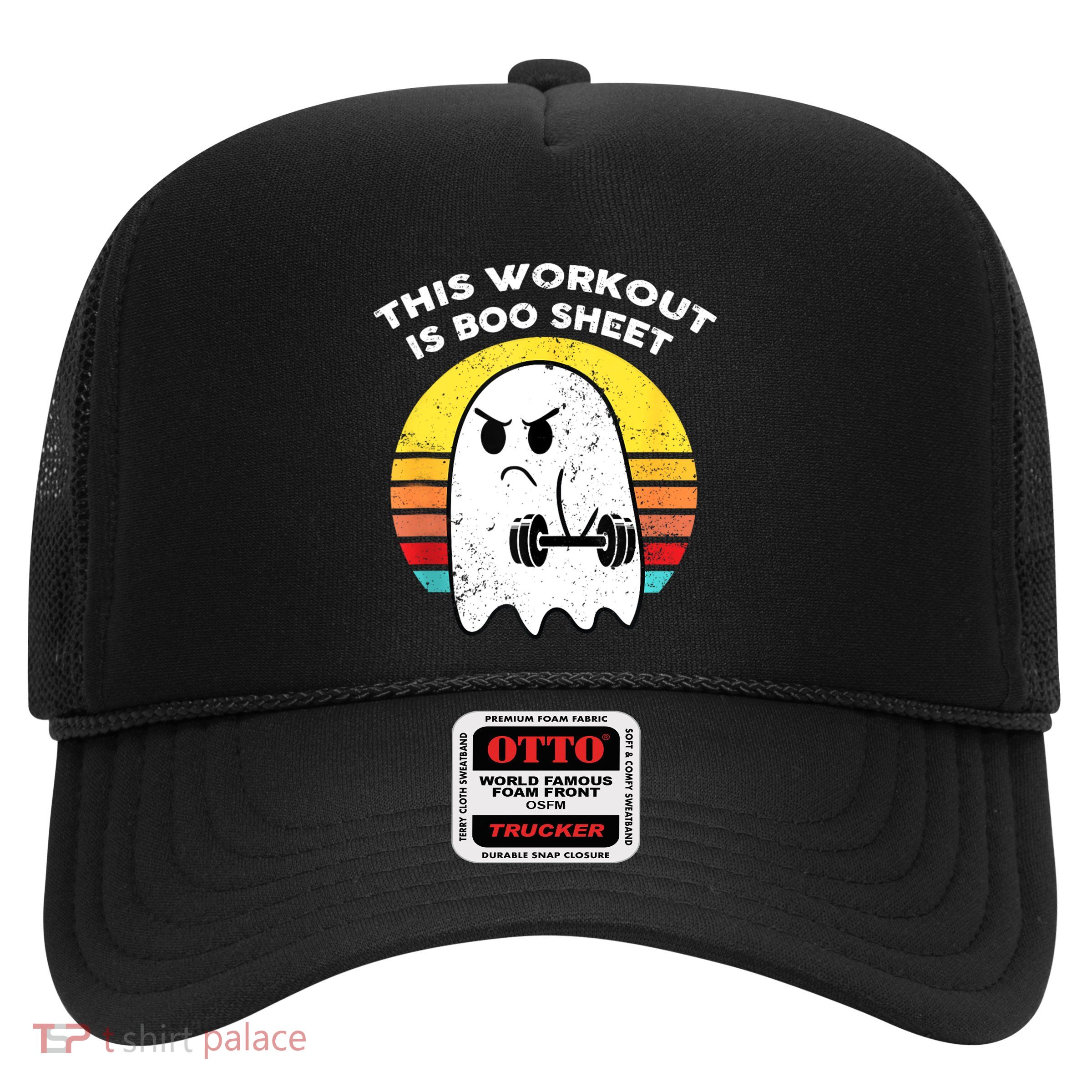 Funny This Workout Is Boo Sheet Halloween Ghost Exercise Gym Trucker Hat