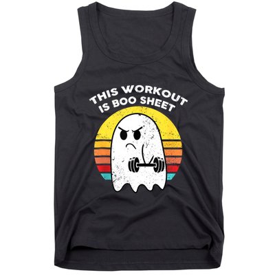 Funny This Workout Is Boo Sheet Halloween Ghost Exercise Gym Tank Top