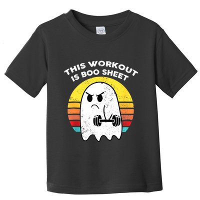 Funny This Workout Is Boo Sheet Halloween Ghost Exercise Gym Toddler T-Shirt