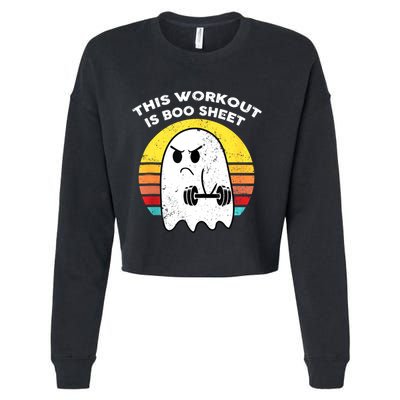 Funny This Workout Is Boo Sheet Halloween Ghost Exercise Gym Cropped Pullover Crew