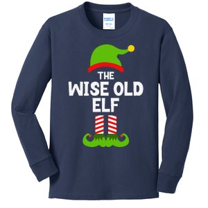 Funny The Wise Old Elf Christmas Family Party Pajama Kids Long Sleeve Shirt