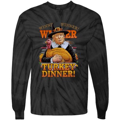 Funny Trump Winner Winner Turkey Dinner Thanksgiving Apparel Tie-Dye Long Sleeve Shirt