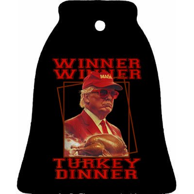 Funny Trump Winner Winner Turkey Dinner Thanksgiving Humor Ceramic Bell Ornament