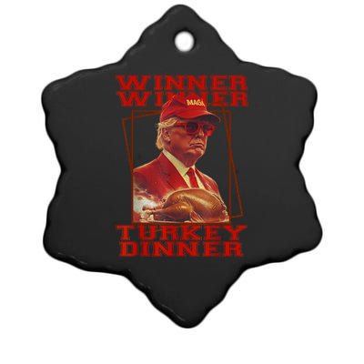 Funny Trump Winner Winner Turkey Dinner Thanksgiving Humor Ceramic Star Ornament