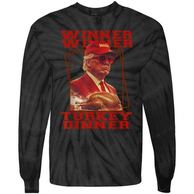 Funny Trump Winner Winner Turkey Dinner Thanksgiving Humor Tie-Dye Long Sleeve Shirt