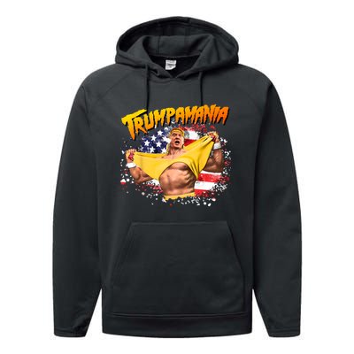 Funny Trumpmania Wrestling Meme 2024 Performance Fleece Hoodie