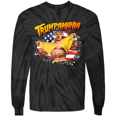 Funny Trumpmania Wrestling Meme 2024 Tie-Dye Long Sleeve Shirt