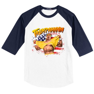 Funny Trumpmania Wrestling Meme 2024 Baseball Sleeve Shirt