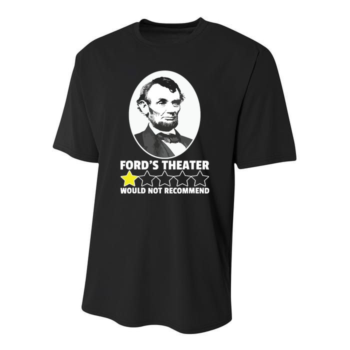 Fords Theater Would Not Recommend 1star Abraham Lincoln Youth Performance Sprint T-Shirt