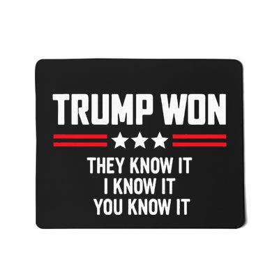 Funny Trump Won They Know It I Know It You Know It Mousepad