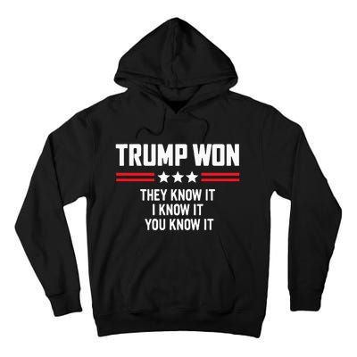 Funny Trump Won They Know It I Know It You Know It Tall Hoodie