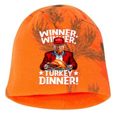 Funny Trump Winner Winner Turkey Dinner Thanksgiving Apparel Kati - Camo Knit Beanie