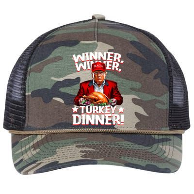 Funny Trump Winner Winner Turkey Dinner Thanksgiving Apparel Retro Rope Trucker Hat Cap