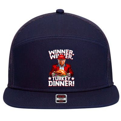 Funny Trump Winner Winner Turkey Dinner Thanksgiving Apparel 7 Panel Mesh Trucker Snapback Hat