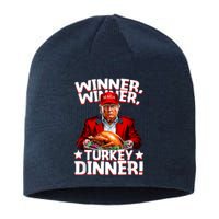 Funny Trump Winner Winner Turkey Dinner Thanksgiving Apparel Sustainable Beanie