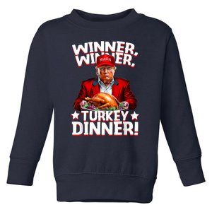 Funny Trump Winner Winner Turkey Dinner Thanksgiving Apparel Toddler Sweatshirt