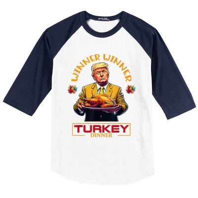 Funny Thanksgiving Winner Winner Turkey Dinner Trump Apparel Baseball Sleeve Shirt