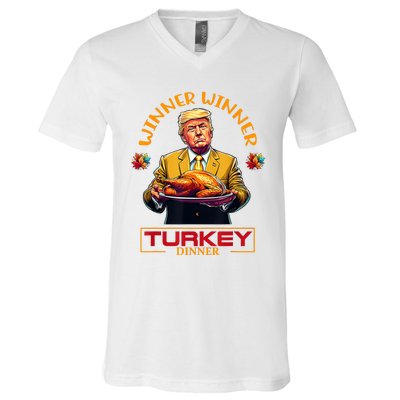 Funny Thanksgiving Winner Winner Turkey Dinner Trump Apparel V-Neck T-Shirt