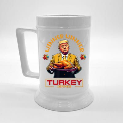 Funny Thanksgiving Winner Winner Turkey Dinner Trump Apparel Beer Stein