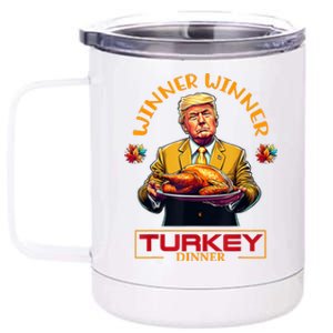 Funny Thanksgiving Winner Winner Turkey Dinner Trump Apparel 12 oz Stainless Steel Tumbler Cup