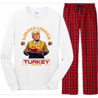 Funny Thanksgiving Winner Winner Turkey Dinner Trump Apparel Long Sleeve Pajama Set