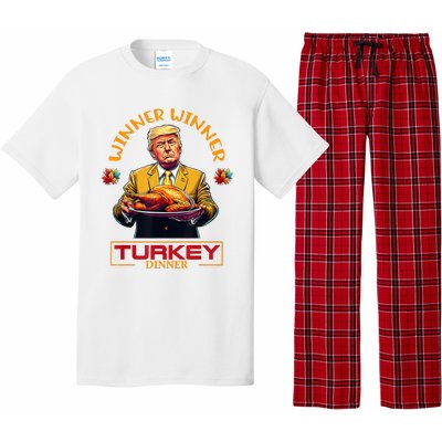 Funny Thanksgiving Winner Winner Turkey Dinner Trump Apparel Pajama Set