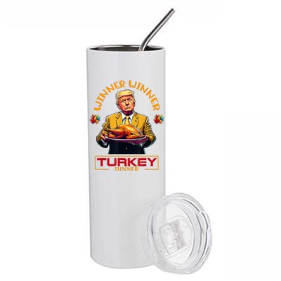 Funny Thanksgiving Winner Winner Turkey Dinner Trump Apparel Stainless Steel Tumbler