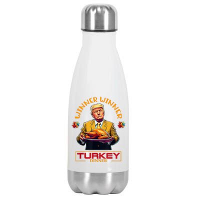 Funny Thanksgiving Winner Winner Turkey Dinner Trump Apparel Stainless Steel Insulated Water Bottle