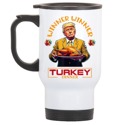 Funny Thanksgiving Winner Winner Turkey Dinner Trump Apparel Stainless Steel Travel Mug