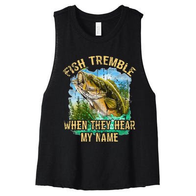 Fish Tremble When They Hear My Name Women's Racerback Cropped Tank