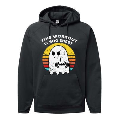 Funny This Workout Is Boo Sheet Halloween Ghost Exercise Gym Performance Fleece Hoodie