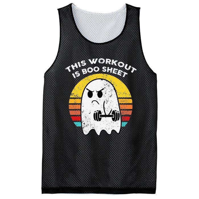 Funny This Workout Is Boo Sheet Halloween Ghost Exercise Gym Mesh Reversible Basketball Jersey Tank