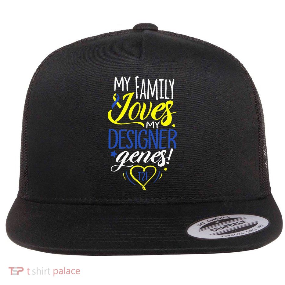 Family T21 World Down Syndrome Awareness Day Flatbill Hat