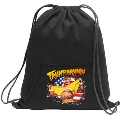 Funny Trumpmania Wrestling Meme 2024 Gift Sweatshirt Cinch Pack Bag